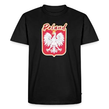 Pologne - T-shirt Premium bio Homme - noir - Devant - Nico (187cm)