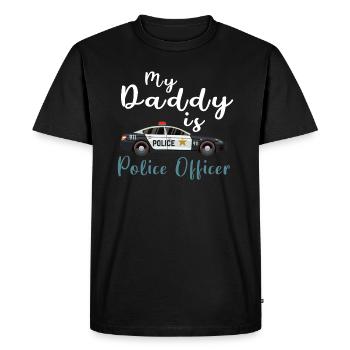Officier de police - T-shirt Premium bio Homme - noir - Devant - Nico (187cm)