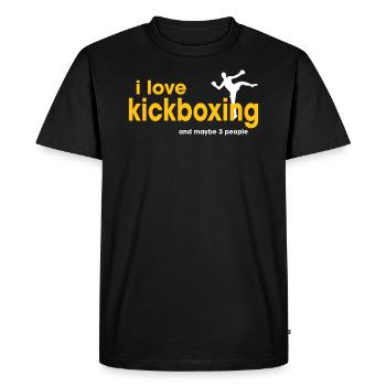 J'adore le kickboxing - T-shirt Premium bio Homme - noir - Devant - Nico (187cm)