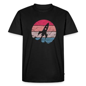 Rocket astronaut space space travel gift - Men's Premium Organic T-Shirt - black - Front - Nico (187cm)
