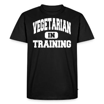 Végétarien en formation - T-shirt Premium bio Homme - noir - Devant - Nico (187cm)