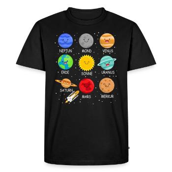Planets Solar System Children Space Boys - Men's Premium Organic T-Shirt - black - Front - Nico (187cm)