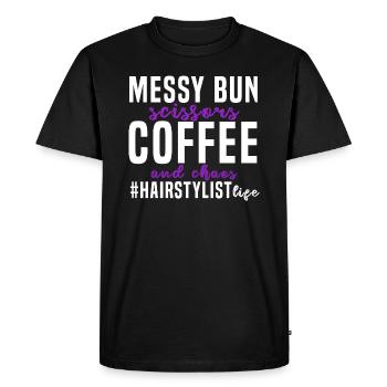 les ciseaux - T-shirt Premium bio Homme - noir - Devant - Nico (187cm)