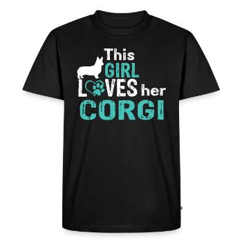 Pembroke Welsh Corgi - T-shirt Premium bio Homme - noir - Devant - Nico (187cm)
