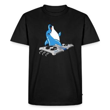DJ des dauphins - T-shirt Premium bio Homme - noir - Devant - Nico (187cm)