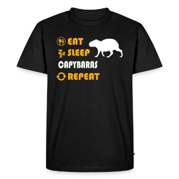 Eat. Sleep. Capybaras. Repeat. - Men's Premium Organic T-Shirt - black - Front - Nico (187cm)