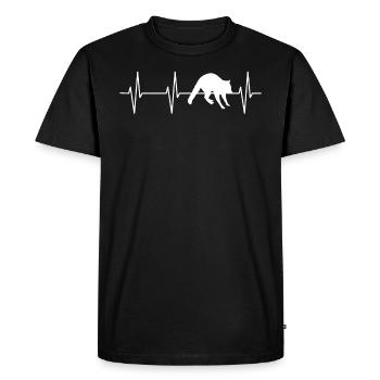 T-shirt de rythme cardiaque de raton laveur - T-shirt Premium bio Homme - noir - Devant - Nico (187cm)
