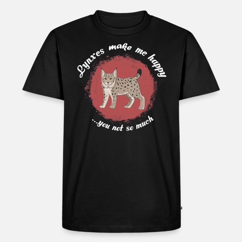 Luchs - Männer Premium Bio T-Shirt - Schwarz