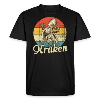 Octopus - Men's Premium Organic T-Shirt - black - Front - Nico (187cm)