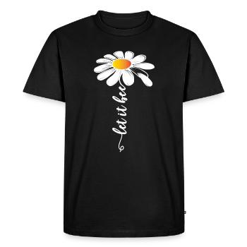 laissez-le motif de fleur de marguerite daisy abeille - T-shirt Premium bio Homme - noir - Devant - Nico (187cm)