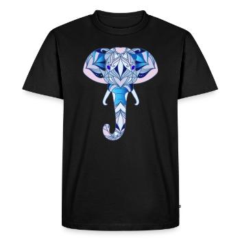 Éléphant mandala animaux yoga art animalier - T-shirt Premium bio Homme - noir - Devant - Nico (187cm)