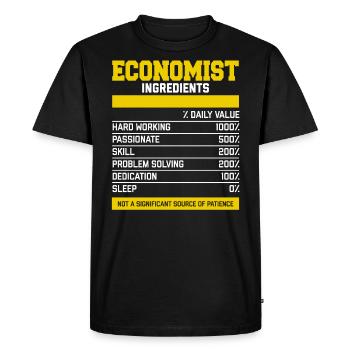 Great Economist Ingredients T-Shirt - Men's Premium Organic T-Shirt - black - Front - Nico (187cm)