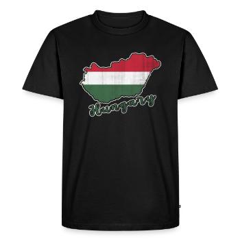 Hongrie - T-shirt Premium bio Homme - noir - Devant - Nico (187cm)