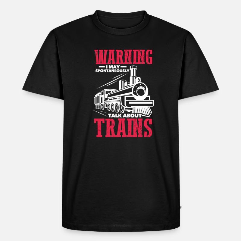 Modelleisenbahn - Männer Premium Bio T-Shirt - Schwarz