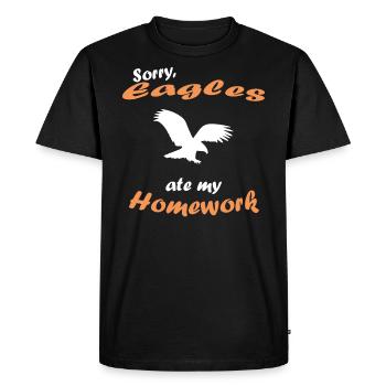 Désolé mon aigle a mangé ma chemise de devoirs - T-shirt Premium bio Homme - noir - Devant - Nico (187cm)