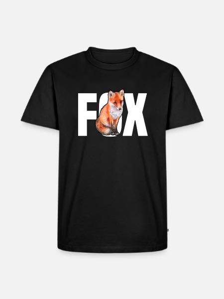 fox - Männer Premium Bio T-Shirt - Schwarz