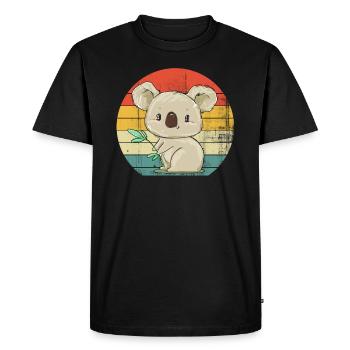 Koala drawing - Men's Premium Organic T-Shirt - black - Front - Nico (187cm)
