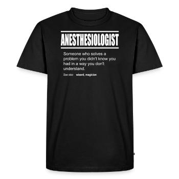 Funny Description Tee Anesthesiologist Edition - Men's Premium Organic T-Shirt - black - Front - Nico (187cm)
