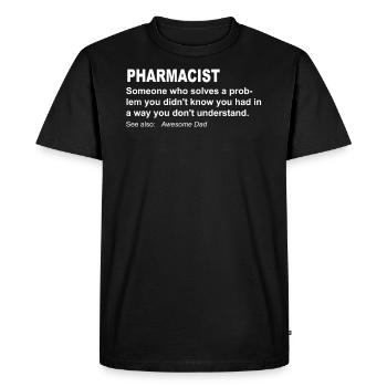T-shirt le plus drôle de pharmacien - T-shirt Premium bio Homme - noir - Devant - Nico (187cm)