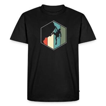 Montée - T-shirt Premium bio Homme - noir - Devant - Nico (187cm)