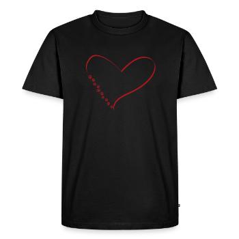 Chien coeur avec des pattes de chien - T-shirt Premium bio Homme - noir - Devant - Nico (187cm)