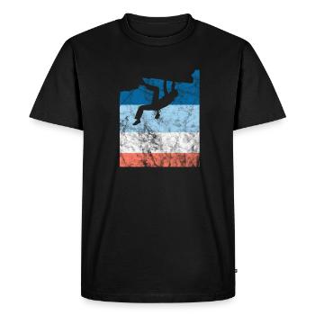 Cadeau d'alpinisme grimpeur d'escalade - T-shirt Premium bio Homme - noir - Devant - Nico (187cm)