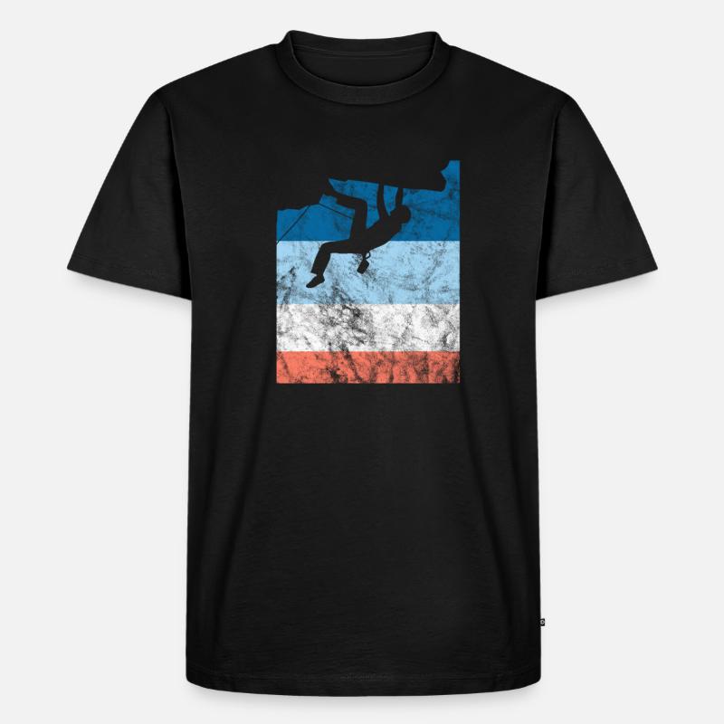Klettern Bouldern Kletterer Bergsteigen Geschenk - Männer Premium Bio T-Shirt - Schwarz