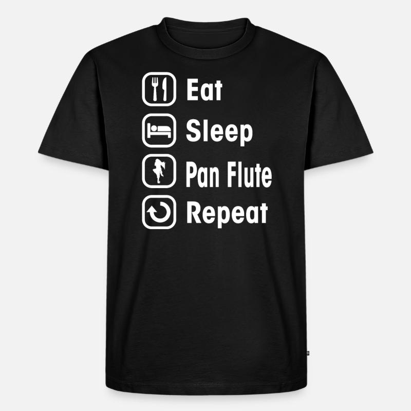 pan flute - Männer Premium Bio T-Shirt - Schwarz