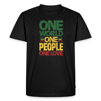 Rasta Rastafarian Reggae Jamaica Ragga Gift - T-shirt Premium bio Homme - noir - Devant - Nico (187cm)