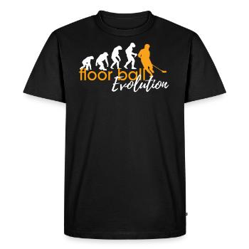 ÉVOLUTION DU FLOORBALL - T-shirt Premium bio Homme - noir - Devant - Nico (187cm)