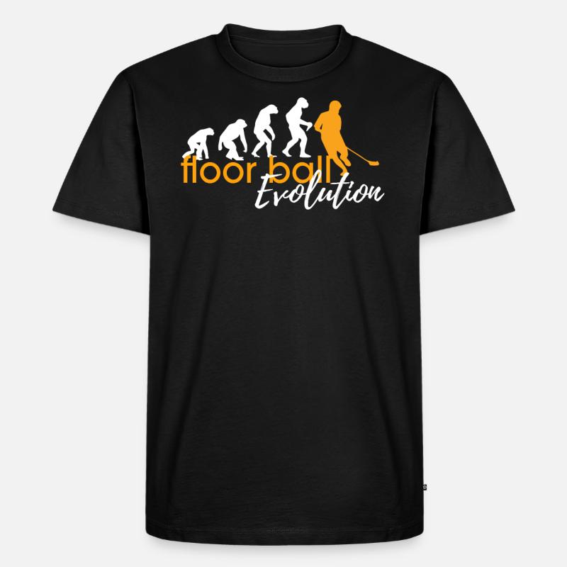 FLOORBALL EVOLUTION - Männer Premium Bio T-Shirt - Schwarz