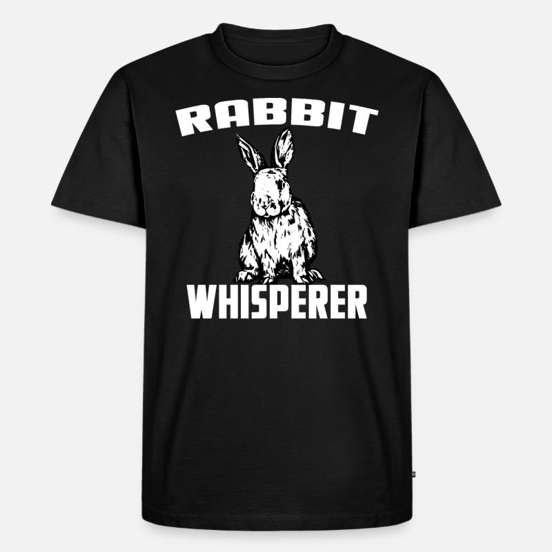 Rabbit Whisperer - Männer Premium Bio T-Shirt - Schwarz