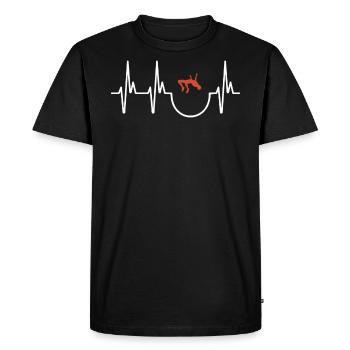 Saut en hauteur - T-shirt Premium bio Homme - noir - Devant - Nico (187cm)