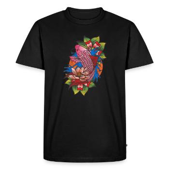 Tatouage tatoué tatouages tatouage koi cadeau - T-shirt Premium bio Homme - noir - Devant - Nico (187cm)