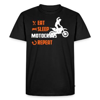 EAT SLEEP MOTOCROSS - T-shirt croisé - T-shirt Premium bio Homme - noir - Devant - Nico (187cm)