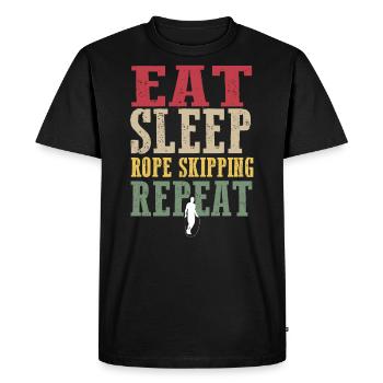 T-shirt de saut de corde en détresse - T-shirt Premium bio Homme - noir - Devant - Nico (187cm)