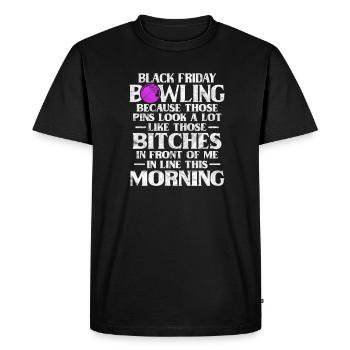 Bowling Black Friday - T-shirt Premium bio Homme - noir - Devant - Nico (187cm)