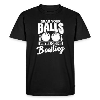 bowling - T-shirt Premium bio Homme - noir - Devant - Nico (187cm)