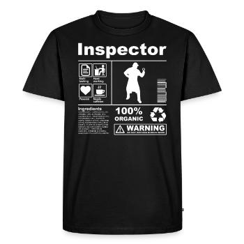 Inspector Product Description - Men's Premium Organic T-Shirt - black - Front - Nico (187cm)