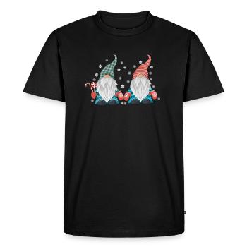 Motif de Noël mignon gnome de Noël avec de la neige - T-shirt Premium bio Homme - noir - Devant - Nico (187cm)