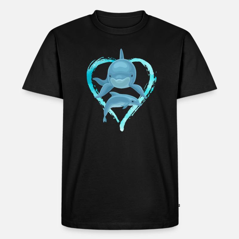Delfin - Männer Premium Bio T-Shirt - Schwarz