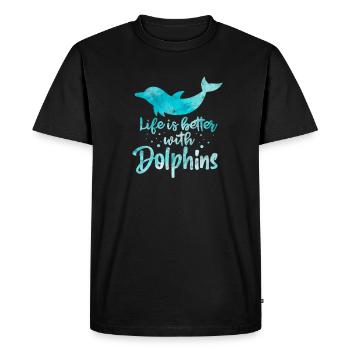 Dauphin mer océan dauphin dauphins d'eau cadeau - T-shirt Premium bio Homme - noir - Devant - Nico (187cm)