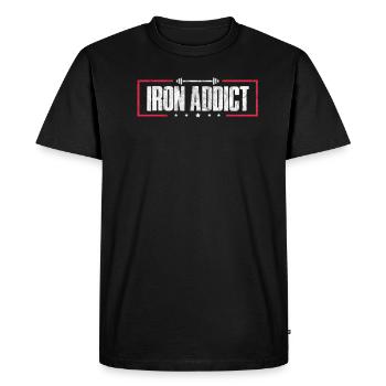 Fitness - T-shirt Premium bio Homme - noir - Devant - Nico (187cm)