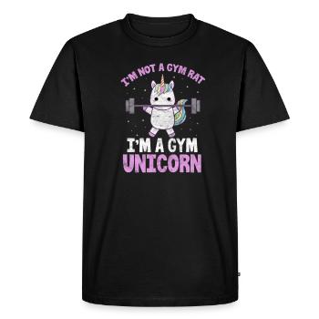 Cadeau de formation d'entraînement de fitness licorne Gym - T-shirt Premium bio Homme - noir - Devant - Nico (187cm)