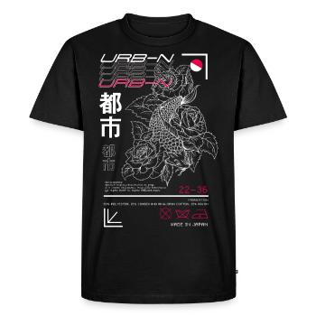 Japanese Art Style Koi Fish Urban - Men's Premium Organic T-Shirt - black - Front - Nico (187cm)