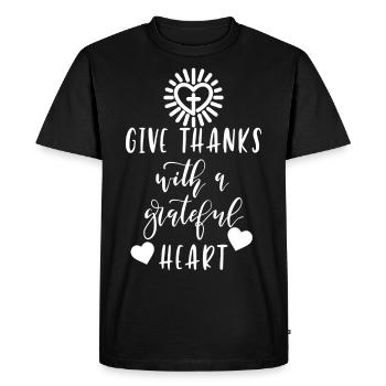 Vêtements chrétiens Vêtements chrétiens - T-shirt Premium bio Homme - noir - Devant - Nico (187cm)