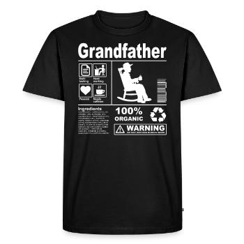 Grandfather Product Description - Men's Premium Organic T-Shirt - black - Front - Nico (187cm)