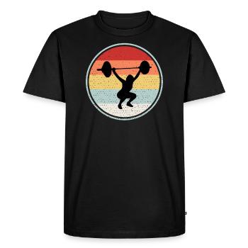Weight Lifting Tee For Father - Men's Premium Organic T-Shirt - black - Front - Nico (187cm)
