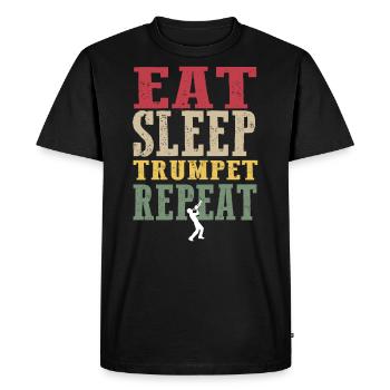 Hipster Trumpet Tee Shirt - T-shirt Premium bio Homme - noir - Devant - Nico (187cm)