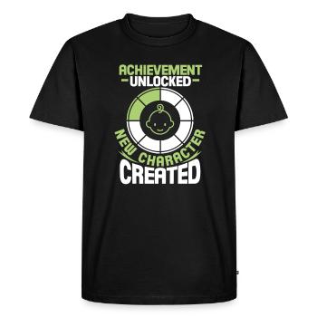 pregnancy - Men's Premium Organic T-Shirt - black - Front - Nico (187cm)